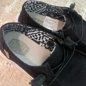 Hey Dude Black and White Patterned Shoes